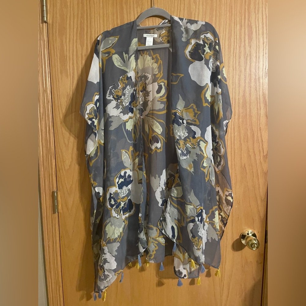 Floral Sheer Kimono/Swim Cover-Up